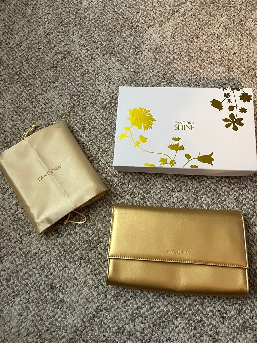 Pandora Metallic Gold Foldover Clutch